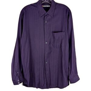 Vintage John Henry mens Sz S Dress Shirt Chest 44 CB 29.5"Sleeve 23.5"purple EUC